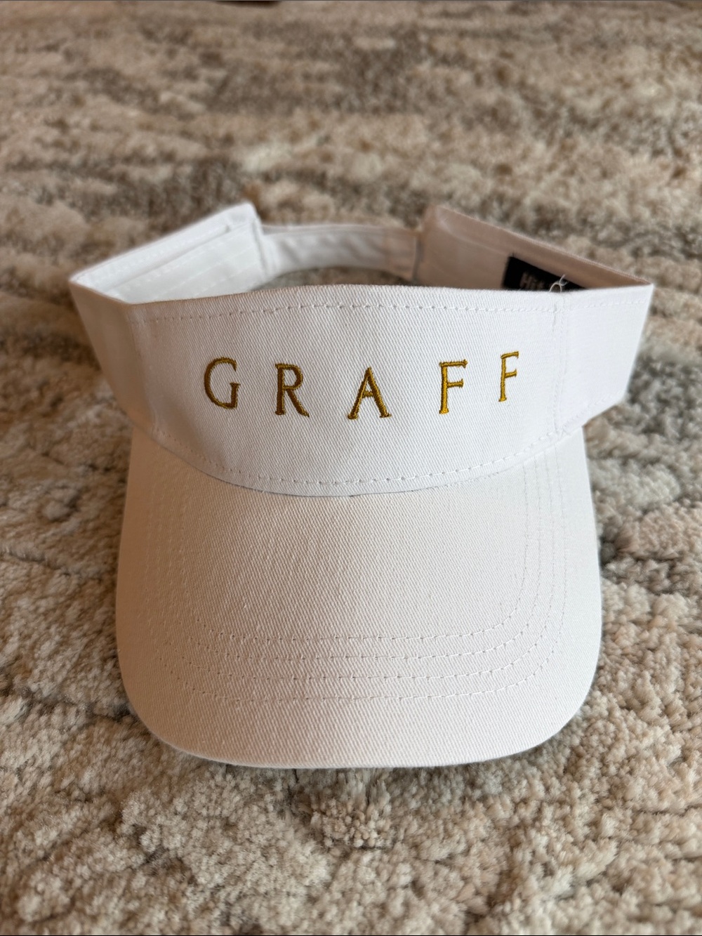 GRAFF White Visor with Gold Embroidered Logo